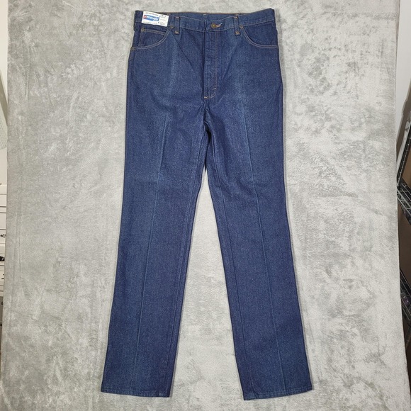 Vintage Wrangler Jeans Mens 36x34 Blue Denim 84417KB USA Long Western Cowboy 90s